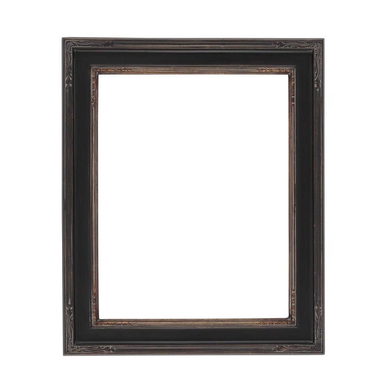 Creative Mark Museum Collection Nouveau Frames, Black/Gold 8x10 - Hand-Finished Hand-Leafed Real Wood, One Piece Frame, Closed Corner, Open Back, Without Mat & Glass, Gallery Wall or Prints - Image 1